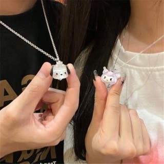 SANRIO สร้อยคอโชคเกอร์ จี้การ์ตูนสัตว์น้อยน่ารัก หรูหรา เครื่องประดับยอดนิยม สําหรับคู่รัก