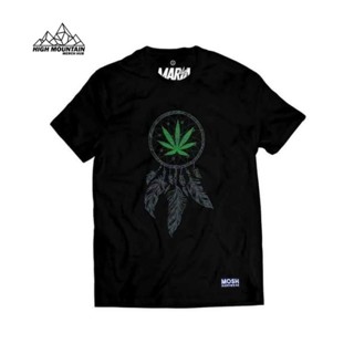 เสื้อเบลาส์ - MOSH HARDWEAR - WEEDCATCHER (เสื้อยืดสีดํา) ท็อปส์ซูฤดูร้อน 100% ผ้าฝ้ายเสื้อยืดตลกแข