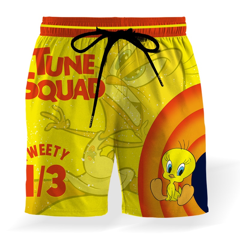 Air Dunk Shorts กางเกงชายหาด Jersey Movie Space Jams JAMES 6 23 Tune Squad เสื้อบาสเก็ตบอลกีฬา