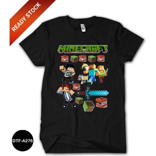 เสื้อยืด ผ้าฝ้าย พรีเมียม Minecraft Combet 24s DTF-A276