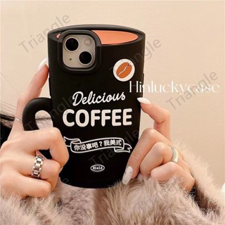 เคสโทรศัพท์มือถือ ซิลิโคน กันกระแทก ลายแก้วกาแฟ สามมิติ สร้างสรรค์ สําหรับ Iphone 13promax 14pro 12 11