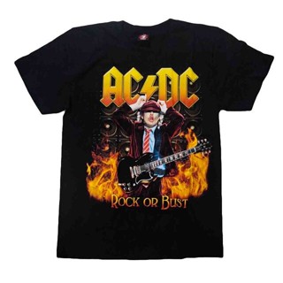 UU street เสื้อวง AC/DC rock tshirt เสื้อวงร็อค AC/DC ผ้าฝ้ายแท้