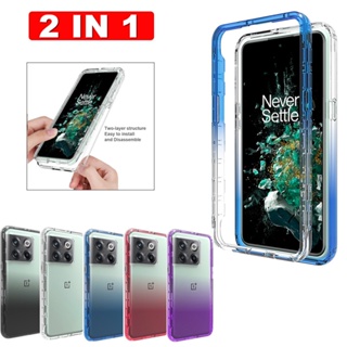 2 IN 1 Shockproof Armor Case For OnePlus Nord N20 SE N300 N10 N20 N200 5G One Plus 10T 10 Pro Soft Clear Casing Bumper Protection Cover