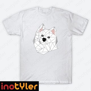 Samoyed Stained Glass Geometric Dog White Samoyed T-shirt_04