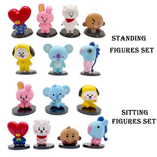 ฟิกเกอร์ Bt21 สําหรับตกแต่งเค้กวันเกิด 7 ชิ้น ต่อชุด