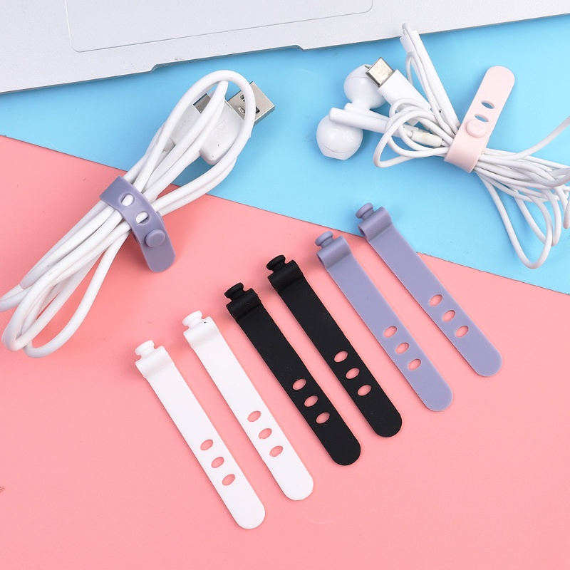 1/5 ชิ้น 3 หลุมสาย Winder หูฟังผู้ถือ-สายไฟ Organizer ข้อมูลสาย Reusable-สายซิลิโคนคลิป