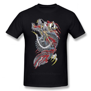 Yakuza เสื้อยืดแขนสั้นลําลอง ผ้าฝ้าย 100% พิมพ์ลาย Yakuza สไตล์พังก์ สตรีท สําหรับผู้ชาย_02