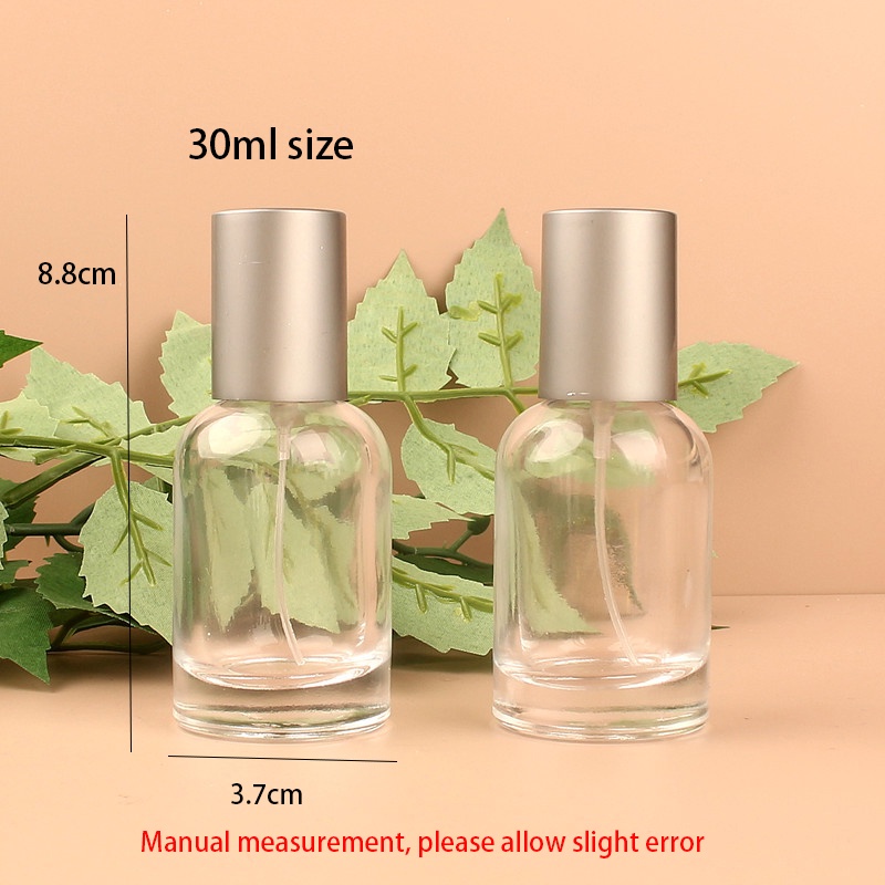 ขวดแก้วเปล่า ขวดสเปรย์น้ําหอมเปล่า แบบใส ทรงกระบอก ขนาด 30 มล. 50 มล. เติมได้ สําหรับเดินทาง