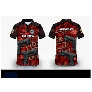 เสื้อโปโลแขนสั้น ลาย TACTICAL GLOCK GUN DESIGN ขนาดใหญ่ XS-3XL TGB04