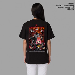 tshirt เสื้อยืด พิมพ์ลาย Sakazuki Kaos Anya Forger With Denji Chainsaw Man Series-A0144 สําหรับผู้ชาย(S-5XL)