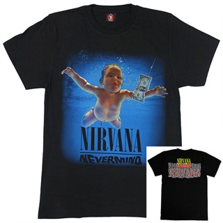 เสื้อยืดแขนสั้น ผ้าฝ้าย 100% พิมพ์ลาย NIRVANA NEVERMIND Shirt ( ROCKYEAH ) สไตล์ฮิปฮอป