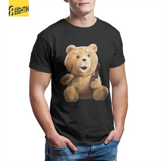 Ted Teddy Bear Drink T Shirts Mens Cotton Novelty T-Shirts Round Collar s Short Sleeve Clothing Unique Tops Tee_02