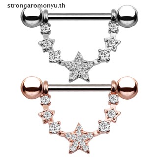 Strongaromonyu จิวลิ้น บาร์เบล ประดับคริสตัล รูปดาว 14 กรัม