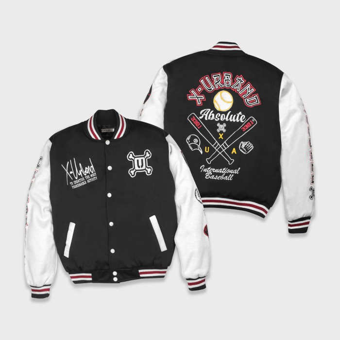 Putih Men Women& 39;s Varsity Jacket X Urband Street Wear Baseball Full - White, M Q1H9