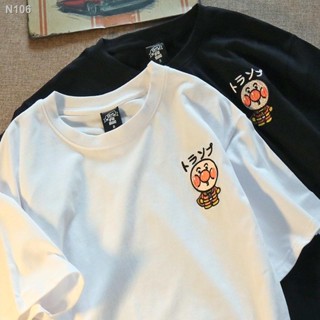 T-ShirtsMens✙Trendy Japanese cartoon Anpanman print summer short-sleeved T-shirt couple ins loose_02