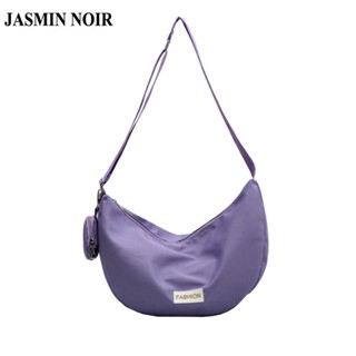 Jasmin NOIR กระเป๋าสะพายไหล่ กระเป๋าถือ ผ้าแคนวาส เรียบง่าย สําหรับสตรี