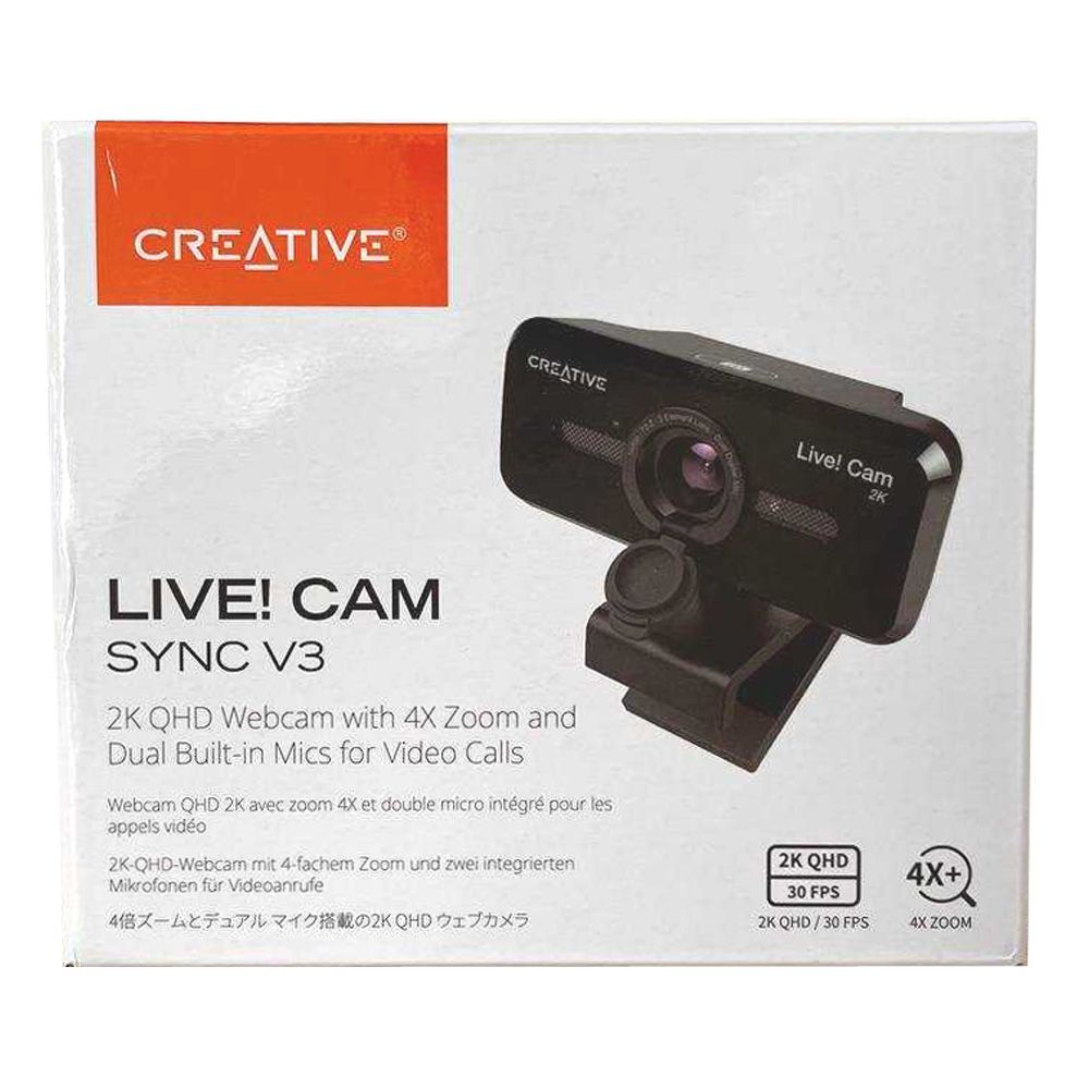 Creative Live! Cam Sync V3 1440p 2K QHD Webcam with 4X Digital Zoom (VF0900)