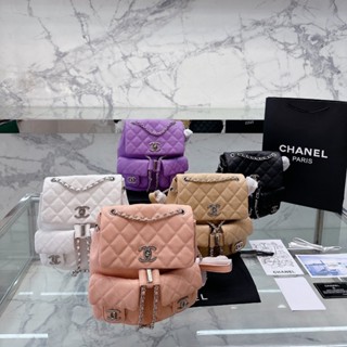 Chanelss (พร้อมกล่อง) Duma Classic Quilted Caviar กระเป๋าเป้สะพายหลัง กระเป๋าเดินทาง แฟชั่นสําหรับผู้หญิง