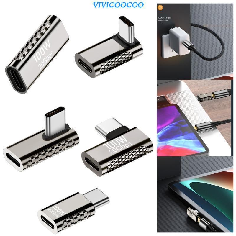 Vivi อะแดปเตอร์แปลงถ่ายโอนข้อมูล USB-C มุมขวา 90 องศา สําหรับแล็ปท็อป โทรศัพท์มือถือ