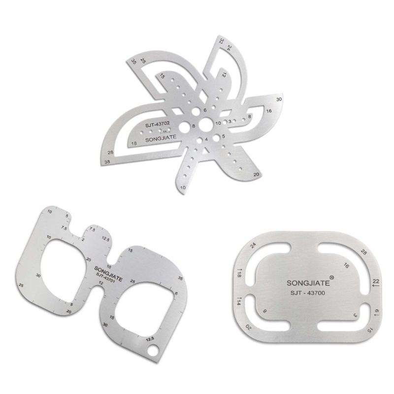 เทมเพลตตัดหนัง Estone DIY Leathercraft Drawing Corner Pattern Sewing Stencil