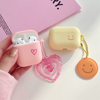 [Case Pro 2nd] เคส TPU นิ่ม เนื้อแมตต์ ลายหน้ายิ้ม เรียบง่าย สําหรับ AirPods Pro Pro2 Gen1/2 3