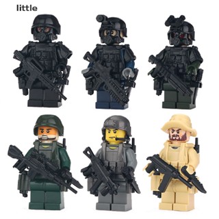 Thlittle MOC SWAT City ของเล่นตัวต่อฟิกเกอร์ทหาร ขนาดเล็ก