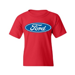 Yuanl5 {พร้อมส่ง เสื้อยืดแขนสั้น พิมพ์ลายโลโก้ Ford สไตล์อเมริกัน พลัสไซซ์ ของขวัญวันเกิด สําหรับผู้ชาย XS-6XL