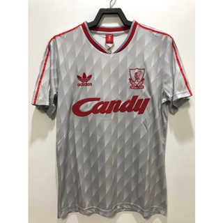 เสื้อกีฬาแขนสั้น ลายทีมชาติฟุตบอล Liverpool Away 89 91 เกรด AAA สไตล์วินเทจ ไซซ์ S-XXL