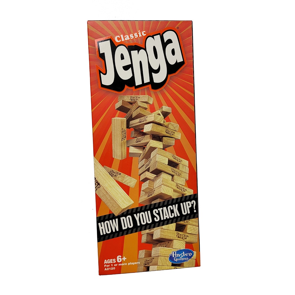 Jenga Hasbro บล็อกตัวต่อเกมกระดาน JENGA คลาสสิก ขนาดใหญ่ สําหรับงานปาร์ตี้