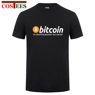 2020 เสื้อยืดแฟชั่นผู้ชาย Bitcoin in cryptography We Trust Men  s_01