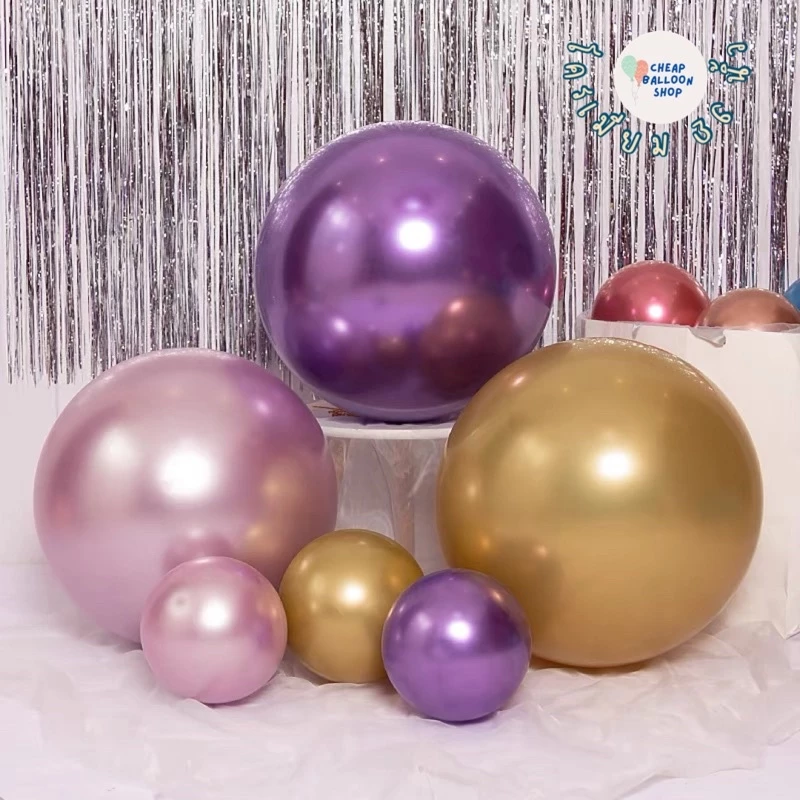 (1ใบ) ลูกโป่งโครเมียม โครเมียม ขนาด 36 นิ้ว สีเงามากๆ กลมสุดๆ