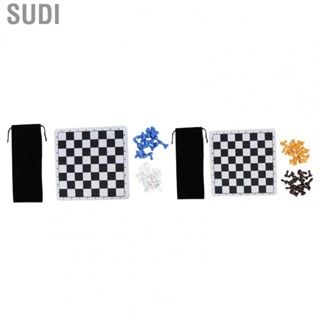 Sudi Chess Game 1.89in King Figures Chessmen Lightweight with Storage Bag for Travel