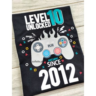 Sofielle.ph Level 10 Unlocked Awesome Since 2012 Birthday Tshirt for Kids and Adult Gaming Shirt_03