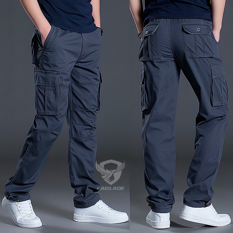 OWLLADE กางเกงคาร์โก้สําหรับผู้ชายสีน้ําตาลหลวม A1111 B02 2T - รูปที่ 3