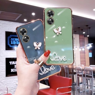 เคสโทรศัพท์ซิลิโคน แบบนิ่ม ลายผีเสื้อ หรูหรา สําหรับ OPPO A78 5G