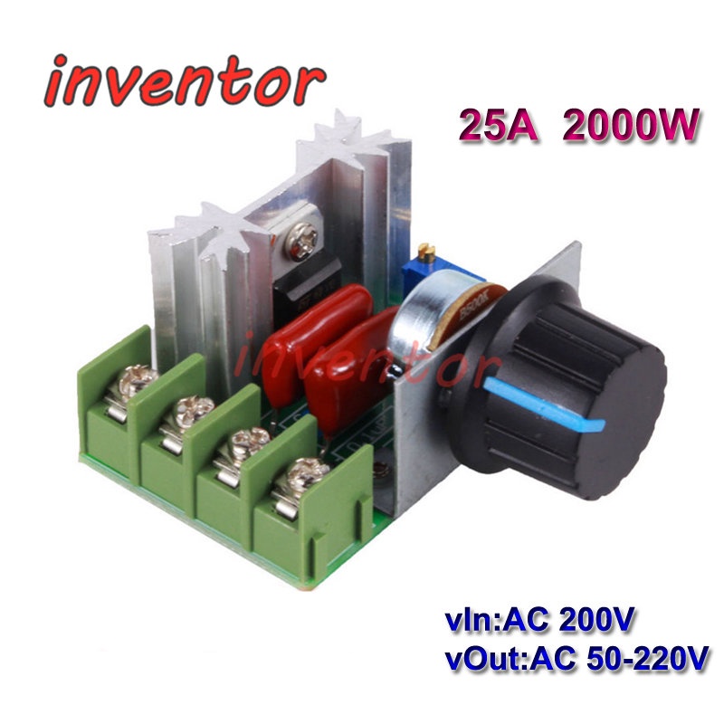 (1-5PCS)25A AC 220V 2000W SCR แหล่งจ่ายไฟ Dimming Dimmers มอเตอร์ควบคุมความเร็วโมดูลอิเล็กทรอนิกส์ปร