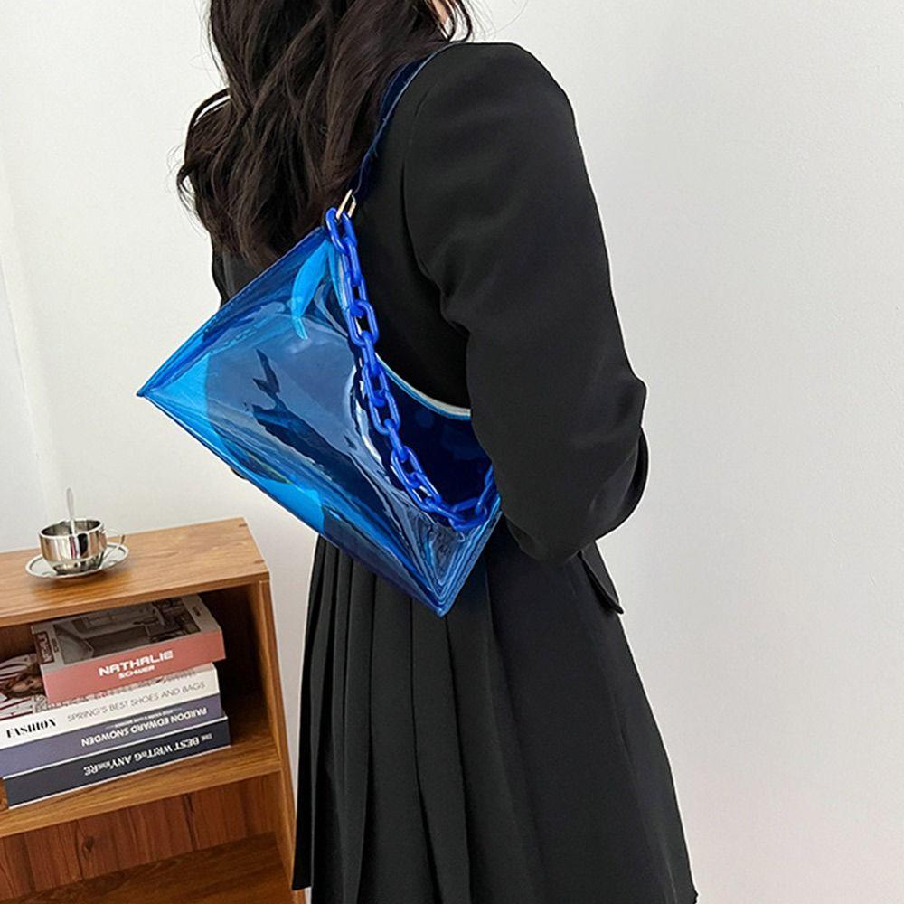 UUMIR   กระเป๋าสะพายไหล่ลําลอง PVC แบบเจลลี่ใส แฟชั่นฤดูร้อน