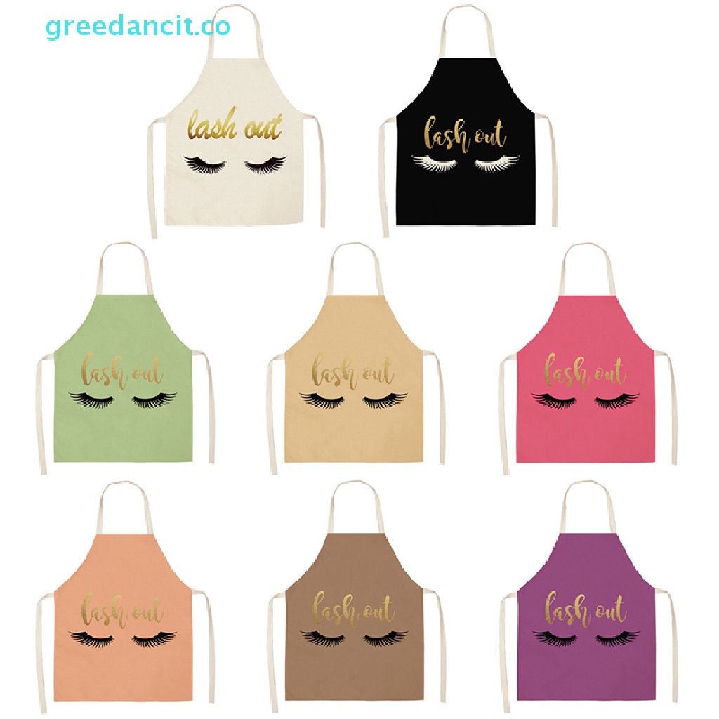 Greedancit ผ้ากันเปื้อนต่อขนตา ลายกราฟฟิก สีบรอนซ์