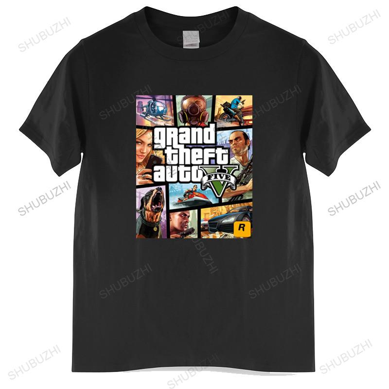 เสื้อยืดผ้าฝ้าย พิมพ์ลาย Grand Theft Auto Gta สไตล์สตรีท ขนาดใหญ่ เหมาะกับฤดูร้อน สําหรับผู้ชาย Gta 5_07