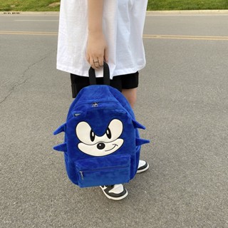 * กระเป๋านักเรียน Backpack * Hedgehog Sonic กระเป๋านักเรียน Sonic Boy กระเป๋าเป้สะพายหลังคู่การ์ตูนชนกลุ่มน้อยความจุขนาด