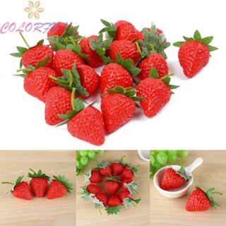 【COLORFUL】20pcs Artificial Strawberry Fruit Food Display Kitchen Party Prop Ornament Decor overall cabinet home showroom layout