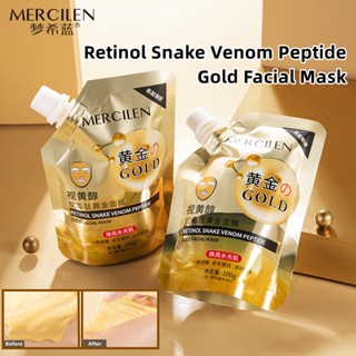 Retinol Snake Venom Peptide Gold เจลทําความสะอาดผิวหน้า กําจัดสิวหัวดํา 100 กรัม มาส์กหน้าทองคํา 24K กําจัดสิวหัวดํา ดูดซับความมัน ทําความสะอาดรูขุมขน อย่างอ่อนโยน