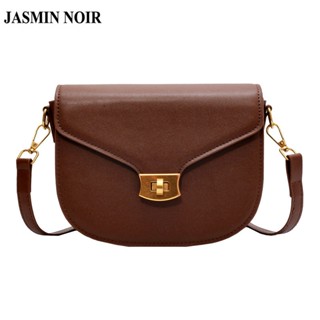 Jasmin NOIR กระเป๋าสะพายไหล่ สะพายข้าง หนัง PU มีตัวล็อก สไตล์เรโทร สําหรับผู้หญิง