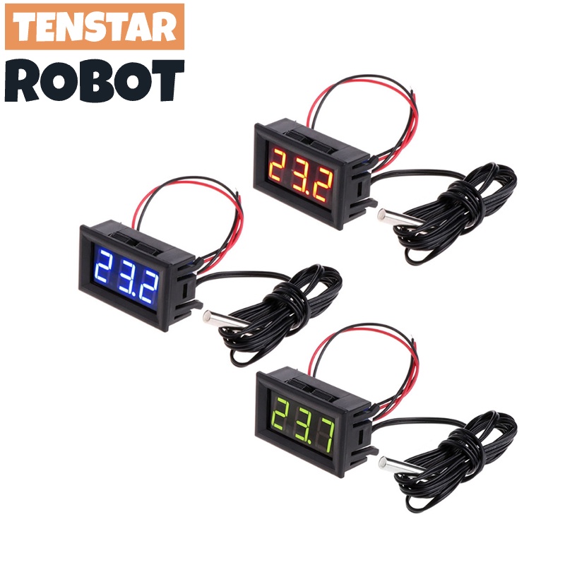 เครื่องวัดอุณหภูมิดิจิทัล 0.56 นิ้ว 5V 12V LED -50 สําหรับตู้ฟักไข่ ในร่ม กลางแจ้ง℃~110℃