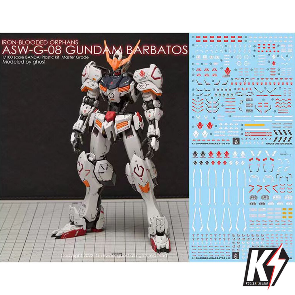 Waterdecal CG 1/100 ASW-G-08 Gundam Barbatos #ดีคอลน้ำสำหรับติดกันพลา กันดั้ม Gundam พลาสติกโมเดลต่า