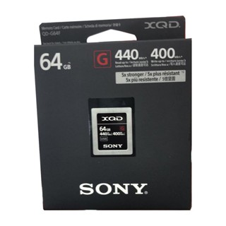 การ์ดหน่วยความจํา สําหรับ Sony 64GB G Series XQD QD-G64F/J - อ่าน: 440 MB/s; เขียน: 400 MB/s