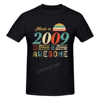 Made In 2009 13 Years Of Being Awesome 13th Birthday Gift T shirt Harajuku Clothing T-shirt Cotton Graphics Tshirt _03