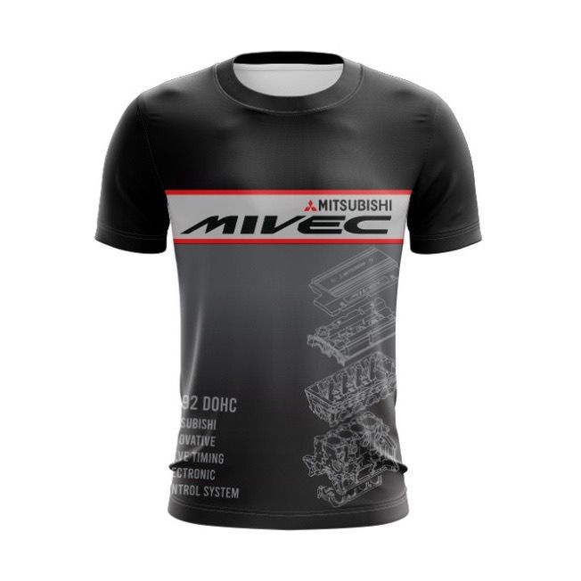 Mitsubishi 4g92 Mivec Sublimation Tshirt / Baju Microfiber Jersi / Jersey Sublimation / Tshirt Jerse