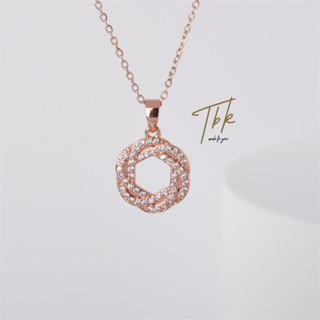 TBK สร้อยคอโซ่ สแตนเลส ทองคำแท้ แฟชั่น เพชร necklace ขนาดเล็ก 18k สีทอง เครื่องประดับ สําหรับผู้หญิง 797n