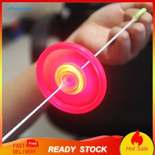 Cheearup จานบินพลาสติก มีไฟ LED สีสันสดใส ของเล่นสําหรับเด็ก